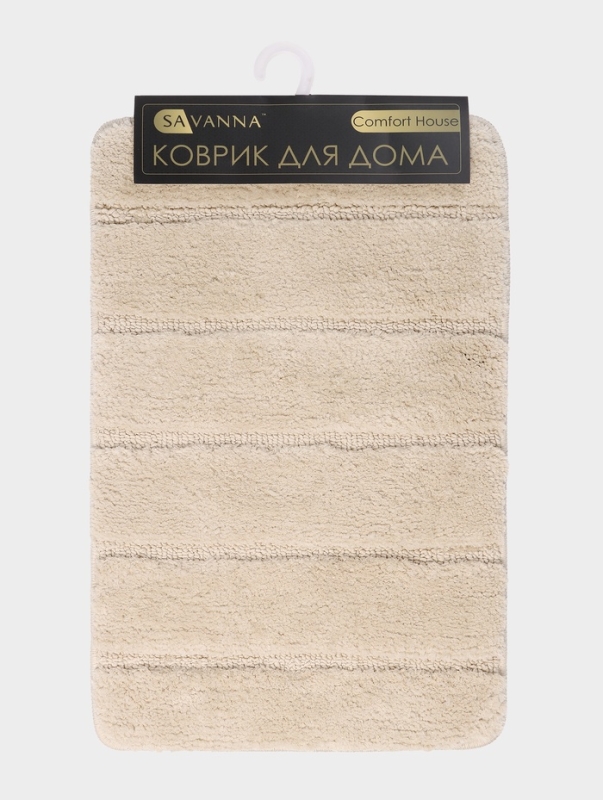 Коврик Savanna, 40×60 см, ворс 2 см, микрофибра, бежевый Коврик Savanna, 40×60 см, ворс 2 см, микрофибра, бежевый