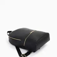 Рюкзак женский на молнии, с карманами, размер 27&times;10&times;34 см, чёрный