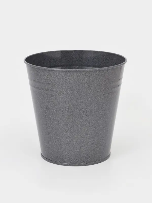 Вазон без ручек, 5 л, h=20.5 см, нержавеющая сталь, графитовый