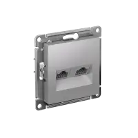 Розетка ATLASDESIGN двойная компьютерная RJ45+RJ45 категория 5E механизм алюминий