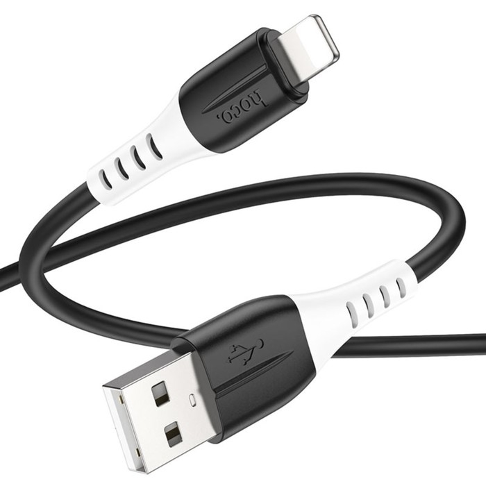 Кабель Hoco X82, Lightning - USB, 2.4 А, 1 м, оплётка силикон, чёрный Кабель Hoco X82, Lightning - USB, 2.4 А, 1 м, оплётка силикон, чёрный