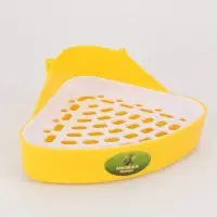 Туалет для кроликов и хорьков, 24&times;18&times;11 см, угловой, пластик, жёлтый