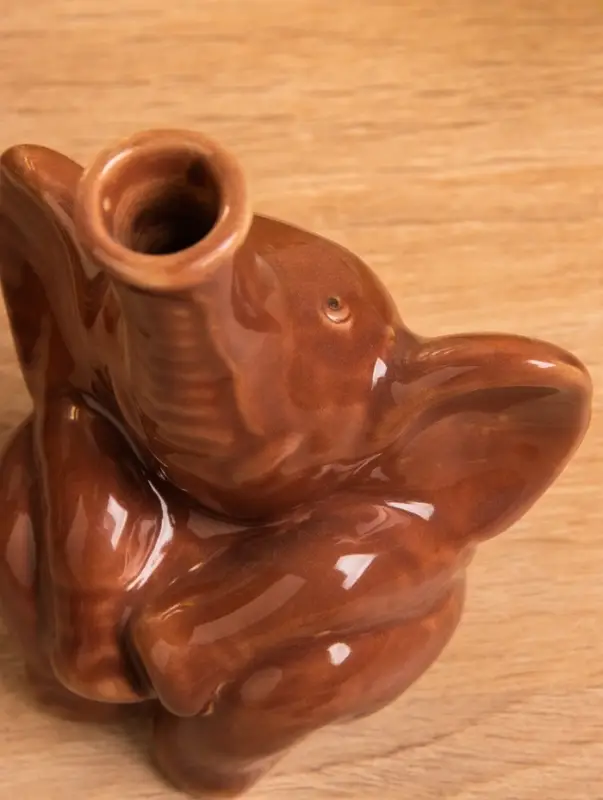 Сосуд для масла «Слон», 7.5×9.5×14 см, керамика, коричневый