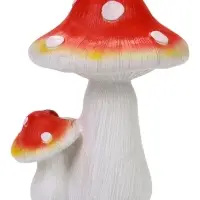 Садовая фигура из полистоуна &laquo;Мухомор с божьей коровкой&raquo;, 15&times;15&times;21 см
