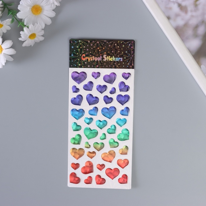 Наклейки для творчества пластик Наклейки для творчества пластик "Градиент. Сердце" 22х9,5 см