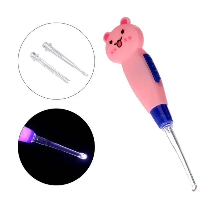 Палочка для чистки ушей LES-02, LED-подсветка, 3 насадки, от батареек, пёсик Палочка для чистки ушей LES-02, LED-подсветка, 3 насадки, от батареек, пёсик