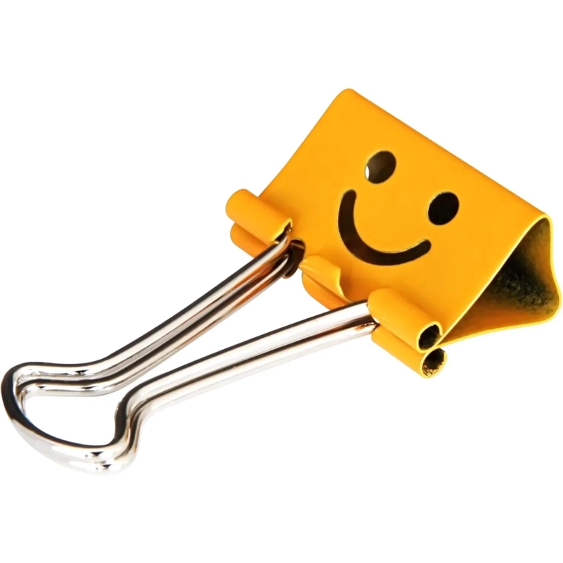 Зажимы для бумаг Deli 8487 Смайлы, 19мм, 40шт/уп в пласт. тубе, в асс