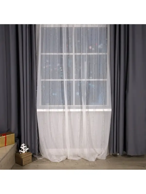 Гирлянда &laquo;Занавес&raquo; 2&times;3 м, IP20, прозрачная нить, 720 LED, свечение мульти, 8 режимов, 220 В