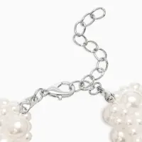 Обвес на штаны "Бусины жемчужные", цвет белый в серебре 25+удл Обвес на штаны "Бусины жемчужные", цвет белый в серебре 25+удл