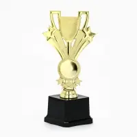 Наградная фигура кубок, золото, подставка пластик, 22 см