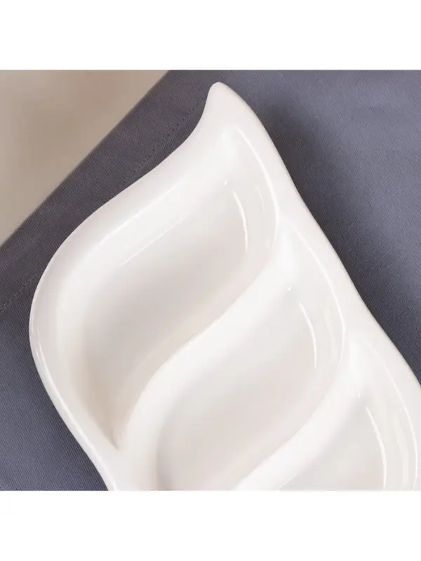 Менажница Керамика ручной работы &laquo;Тройная&raquo;, 3 секции,, белая, 1 сорт, Иран