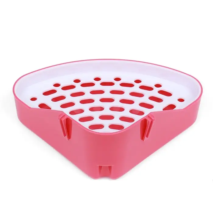 Туалет для кроликов и хорьков, 24&times;18&times;11 см, угловой, пластик, красный