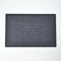 Коврик придверный Доляна Welcome, ромбы, влаговпитывающий, без окантовки, 38&times;58 см, серый