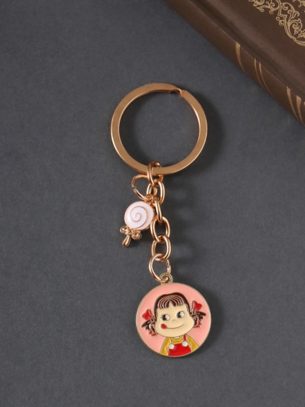 Брелок металл, эмаль  Брелок металл, эмаль "Девочка и леденец" 9 см