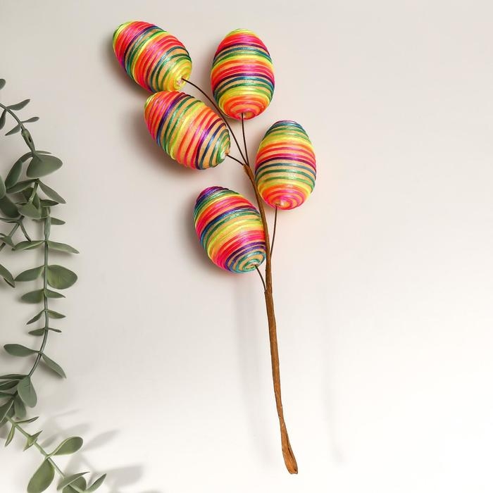 Декор пасхальный на палочке  Декор пасхальный на палочке "Яйцо полосатое" набор 5 шт яйцо 4х6 см 29 см