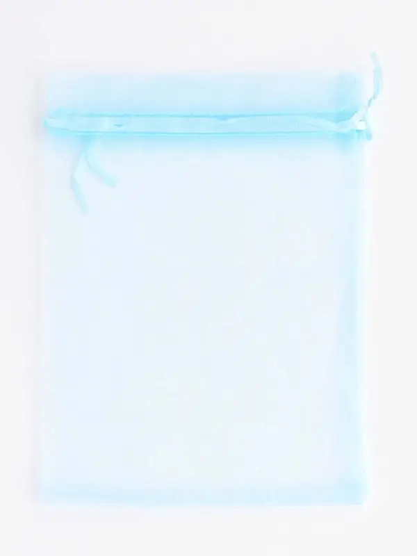 Кожаная подарочная сумочка для бижутерии и сувениров, небесно - голубая с мешочком, 14&times;6.5&times;12.8 см