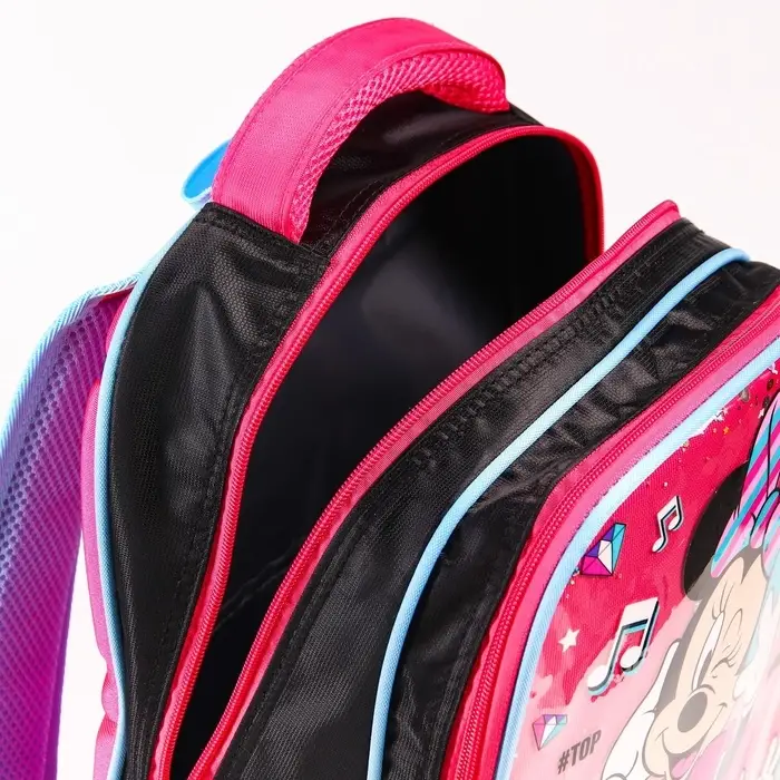 Рюкзак школьный для девочки, розовый, 39 см &times; 30 см &times; 14 см Music, Минни Маус