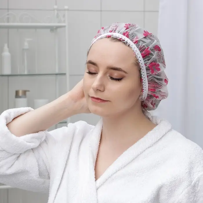 Шапочка для душа Доляна, цвет МИКС Шапочка для душа Доляна, цвет МИКС