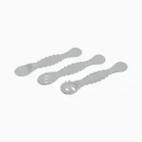 Ложка детская для прикорма, силикон, набор 3 шт., серый M&B