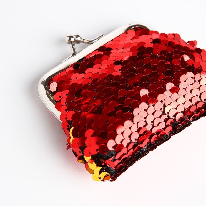 Кошелёк на фермуаре, цвет красный/золотой