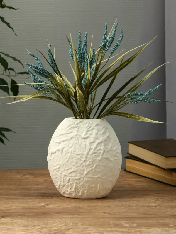 Ваза керамика настольная "Блейз" луна, 18х16х4 см, белый