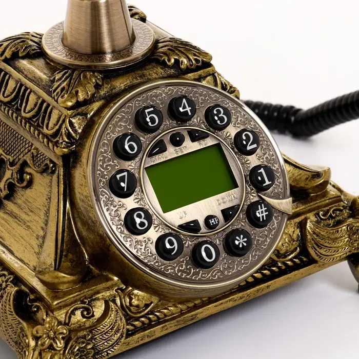 Ретро-телефон &laquo;Амес&raquo;, громкая связь, 18&times;24&times;25 см, позолота