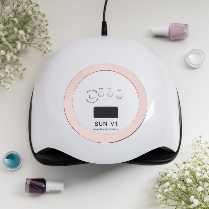 Лампа для гель Luazon LUF-12, UV/LED, 168 Вт, 42 диода, таймер 10/30/60/99 с, бело-золотая Лампа для гель Luazon LUF-12, UV/LED, 168 Вт, 42 диода, таймер 10/30/60/99 с, бело-золотая