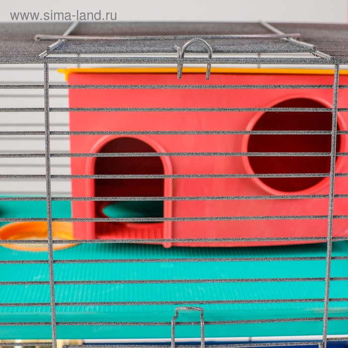 Клетка для грызунов Мини, двухъярусная, с полкой, домом и микс лабиринтов Клетка для грызунов Мини, двухъярусная, с полкой, домом и микс лабиринтов