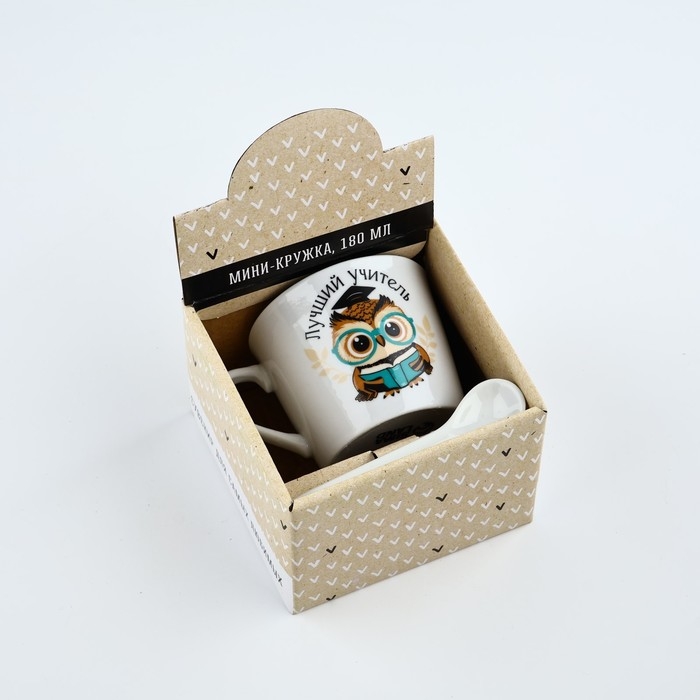 Подарочный набор «Лучший учитель»: кружка 180 мл, ложка Подарочный набор «Лучший учитель»: кружка 180 мл, ложка