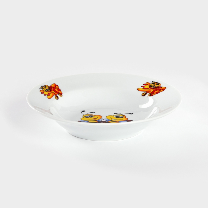 Тарелка глубокая фарфоровая «Пчёлы», 250 мл, d=20 см, рисунок микс, цвет белый Тарелка глубокая фарфоровая «Пчёлы», 250 мл, d=20 см, рисунок микс, цвет белый