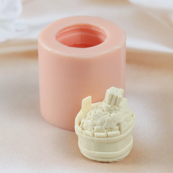 Молд силиконовый Молд силиконовый "Веник в тазу" изделие 4х4х5,5 см