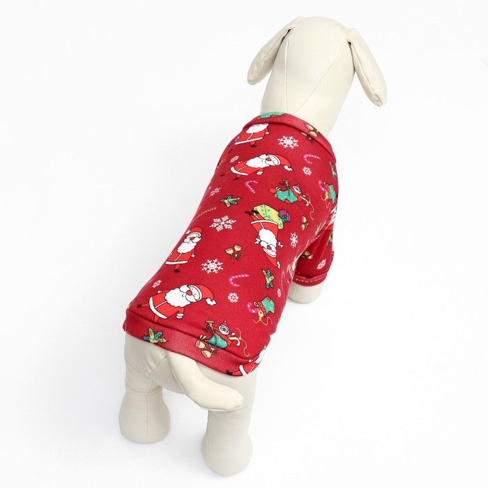 Новый год. Кофта новогодняя для животных  Новый год. Кофта новогодняя для животных "Подарки", размер L, красный (ДС 35, ОГ 45 см)