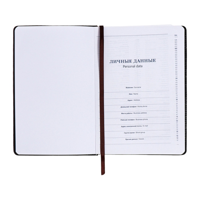 Ежедневник недатированный, А5, 140л, клетка, обл.кожзам, на кнопке, Синий Ежедневник недатированный, А5, 140л, клетка, обл.кожзам, на кнопке, Синий