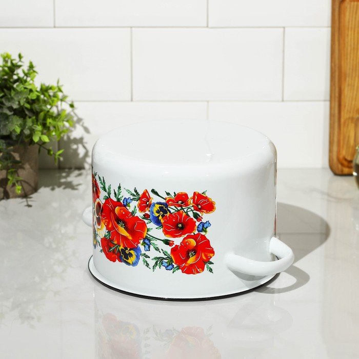 Кастрюля эмалированная «Маки. Мечта», 4,5 л