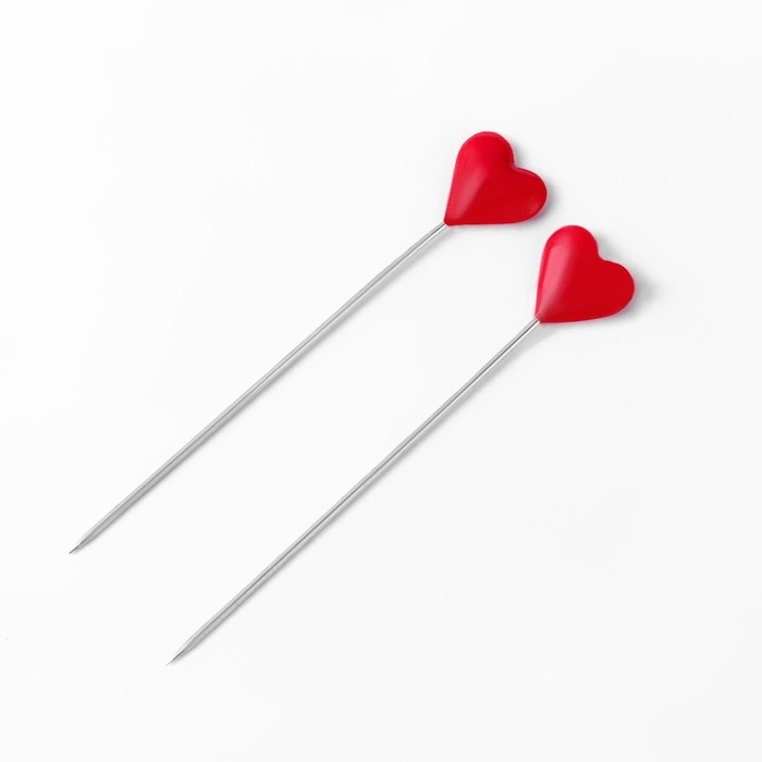 Булавки портновские «Сердце», 55 мм, 50 шт, цвет МИКС Булавки портновские «Сердце», 55 мм, 50 шт, цвет МИКС