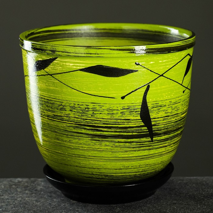 Горшок цветочный Горшок цветочный "Листья" с поддоном 1,8л