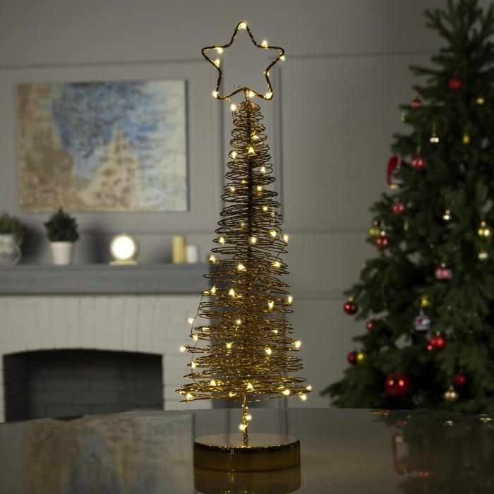 Светодиодная фигура «Ёлка плетёная» 11 × 46 × 11 см, металл, батарейки АААх3 (не в комплекте), свечение тёплое белое Светодиодная фигура «Ёлка плетёная» 11 × 46 × 11 см, металл, батарейки АААх3 (не в комплекте), свечение тёплое белое