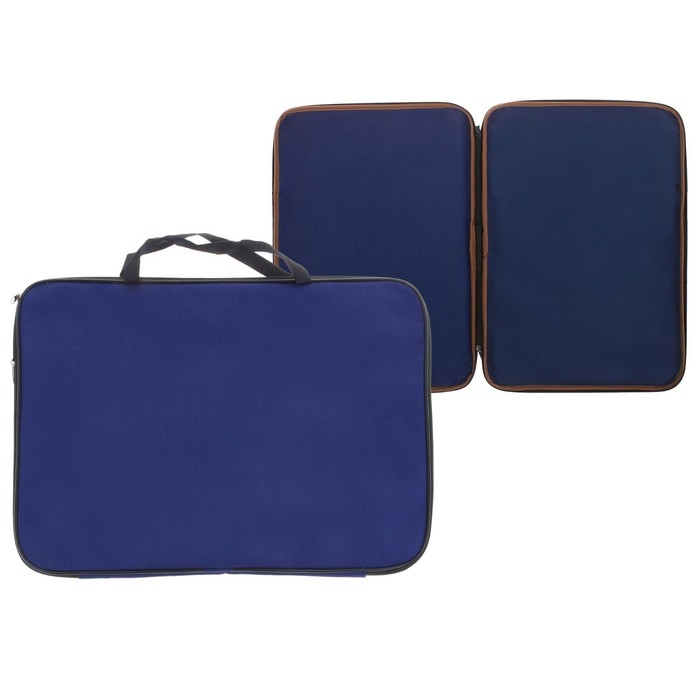 Папка для чертежей и рисунков А3, 470 х 350 х 20 мм, с ручками, текстильная, Calligrata Стандарт, Синяя, плотность 600D Папка для чертежей и рисунков А3, 470 х 350 х 20 мм, с ручками, текстильная, Calligrata Стандарт, Синяя, плотность 600D