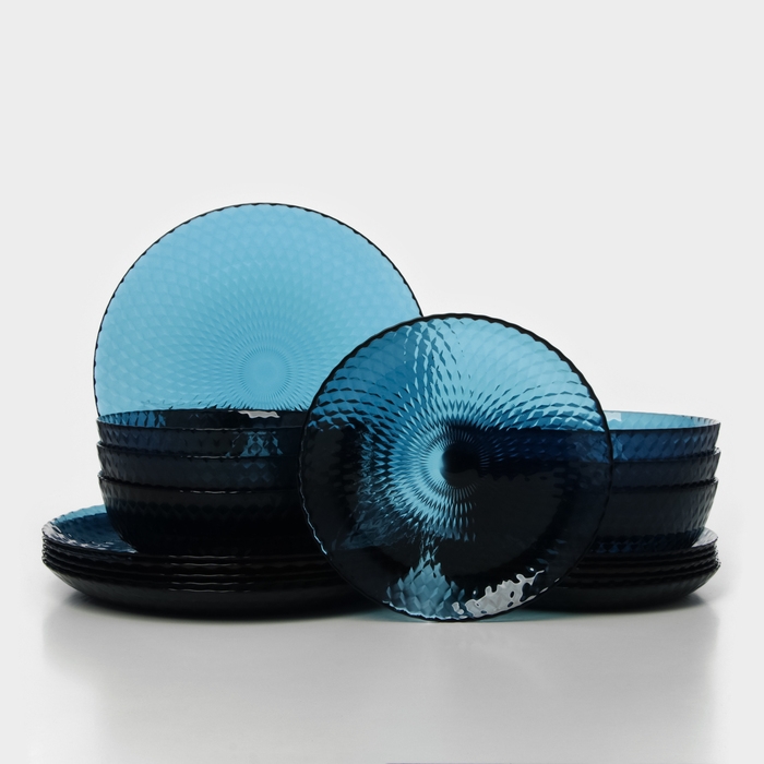 Набор стеклянной посуды «Идиллия», 18 предметов Набор стеклянной посуды «Идиллия», 18 предметов