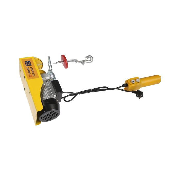 Тельфер ТУНДРА, 0.54 кВт, трос 3 мм, высота 12 м, 10 м/мин, 125/250 кг Тельфер ТУНДРА, 0.54 кВт, трос 3 мм, высота 12 м, 10 м/мин, 125/250 кг