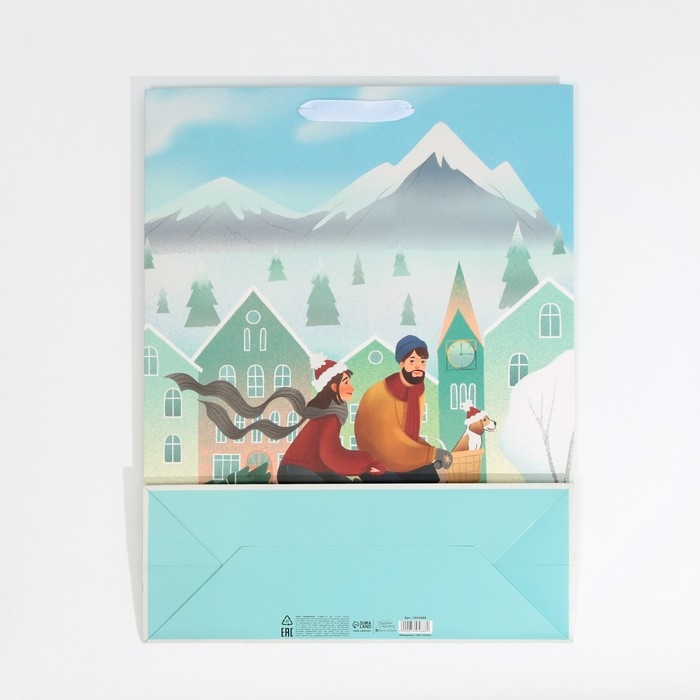 Пакет подарочный новогодний ламинированный «Счастье рядом с тобой», L 31 х 40 х 11,5 см, Новый год Пакет подарочный новогодний ламинированный «Счастье рядом с тобой», L 31 х 40 х 11,5 см, Новый год