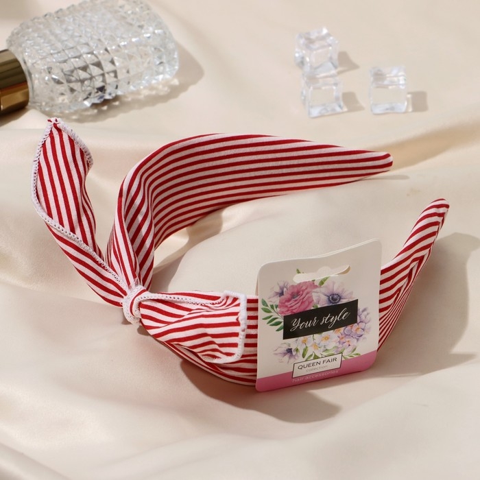 Ободок для волос Ободок для волос "Эмилия" полоски, 5 см, красный