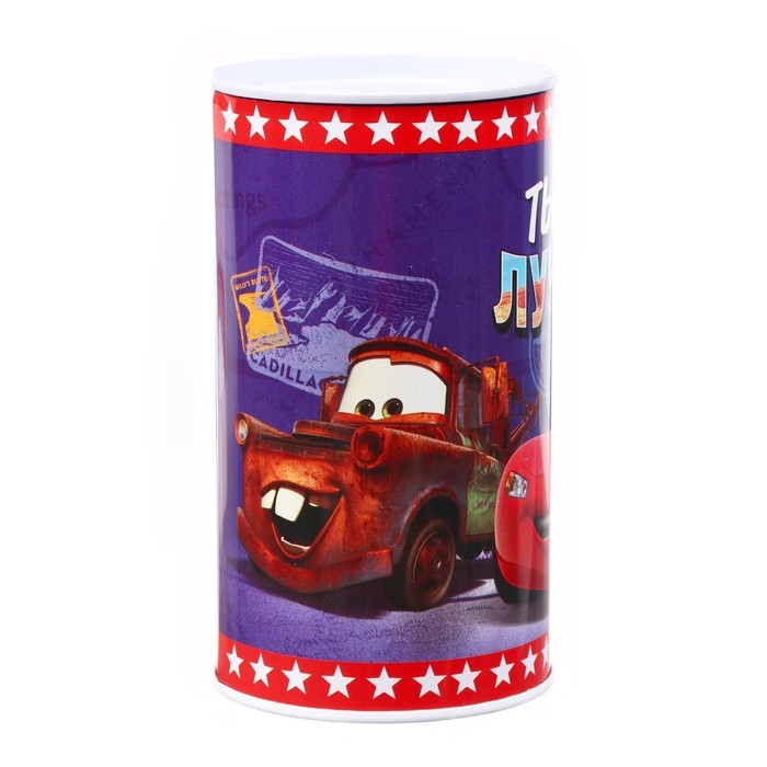 Копилка металлическая, 6,5 см х 6,5 см х 12 см Копилка металлическая, 6,5 см х 6,5 см х 12 см "Ты лучший", Тачки