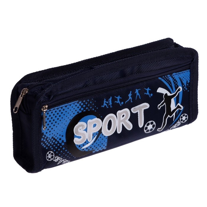 Пенал школьный на молнии 2 отделения Пенал школьный на молнии 2 отделения "Спорт", МИКС