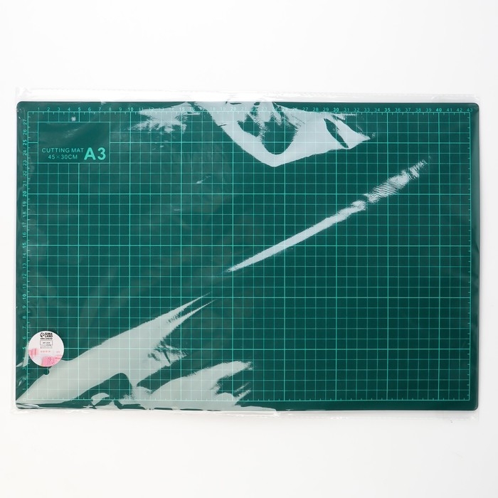 Мат для резки, трёхслойный, 45 × 30 см, А3, цвет зелёный Мат для резки, трёхслойный, 45 × 30 см, А3, цвет зелёный