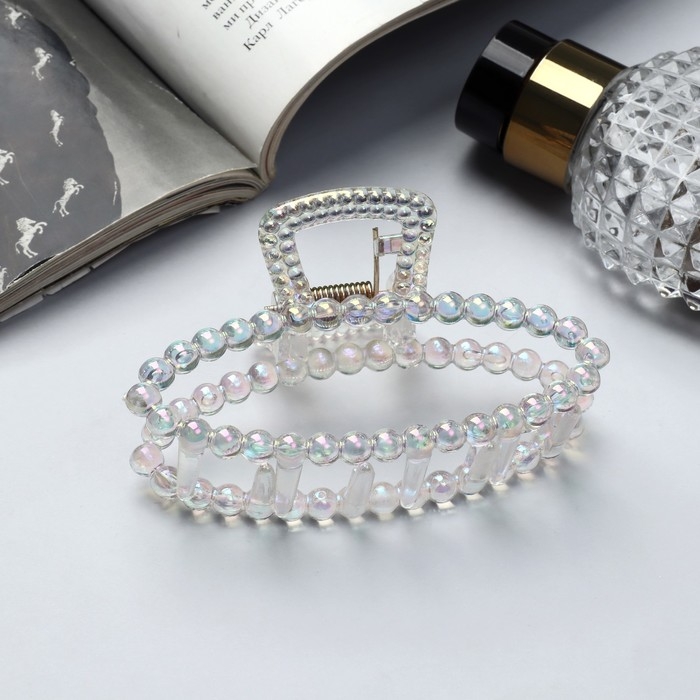 Краб для волос Краб для волос "Хелен" овал, 9 см, прозрачный