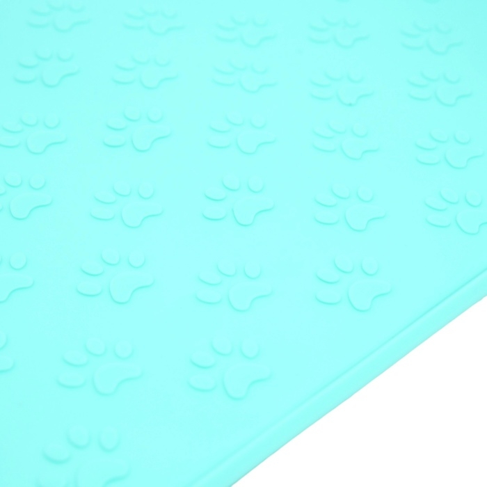 Коврик силиконовый под миску с текстурой, 48 х 30 см, мятный Коврик силиконовый под миску с текстурой, 48 х 30 см, мятный