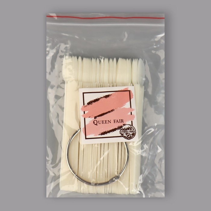 Палитра для лаков на кольце, 50 ногтей, форма овал, цвет слоновая кость Палитра для лаков на кольце, 50 ногтей, форма овал, цвет слоновая кость