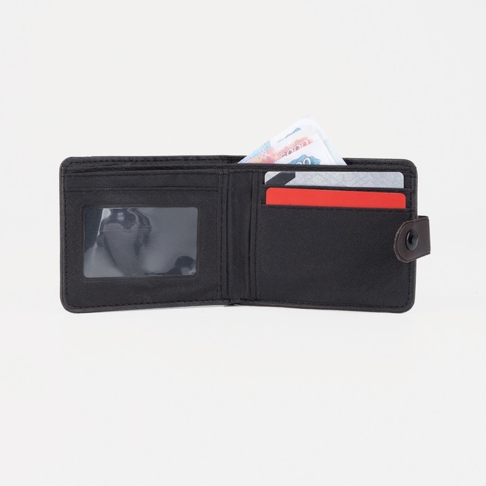 Портмоне мужское на кнопке, для купюр, для карт, для монет, цвет коричневый Портмоне мужское на кнопке, для купюр, для карт, для монет, цвет коричневый