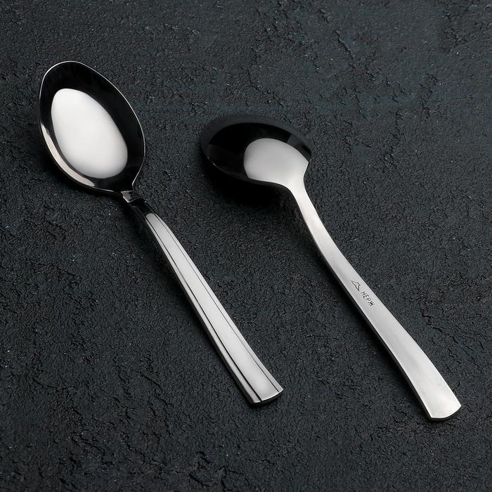 Ложка чайная «Торжество», длина 13,5 см , толщина 2 мм, цвет серебряный Ложка чайная «Торжество», длина 13,5 см , толщина 2 мм, цвет серебряный